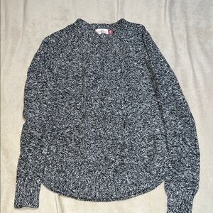 SO Gray Cowl Neck Sweater with Classic Marled Texture
